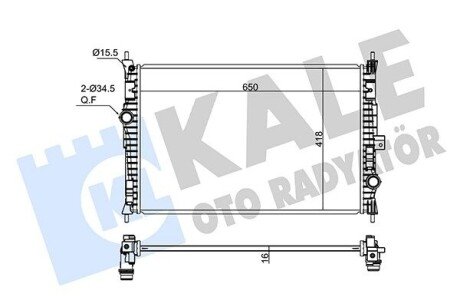 Радіатор охолодження Citroen Berlingo, C4 (362345) KALE OTO RADYATOR 362345