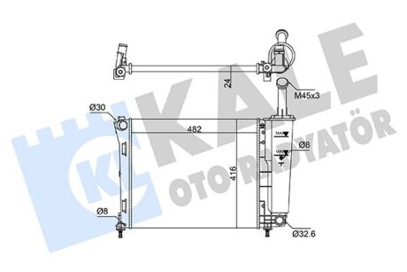 KALE FORD Радіатор системи охолодження двигуна KA 1.2 08-, FIAT 363060