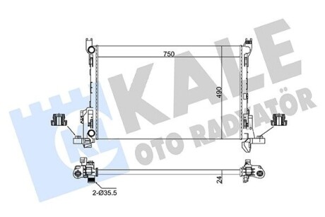 KALE FIAT Радіатор охолодження двиг. TALENTO 1.6 D 16-, OPEL, RENAULT 363085