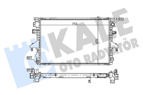 KALE VW Радіатор охолодження двиг. T5 2.5 TDI 03- 363090