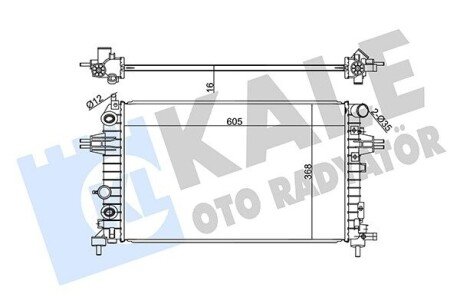 KALE OPEL Радиатор охлаждения Astra H,Zafira B 1.2/1.8 364200