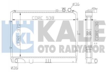 KALE KIA Радиатор охлаждения Carens II,Pregio 2.0CRDi/2.7D 97- 369900