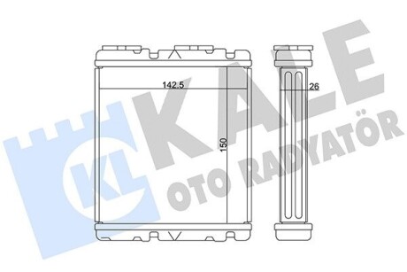 KALE NISSAN Радіатор опалення NAVARA 2.4, 2.5, 3.0, 3.3 97-, PICK UP 2.4, 2.5, 2.7, 3.2 98- KALE OTO RADYATOR 370595 (фото 1)