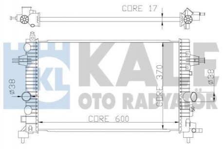 KALE OPEL Радиатор охлаждения Astra H,Zafira B 1.6/1.8 371200