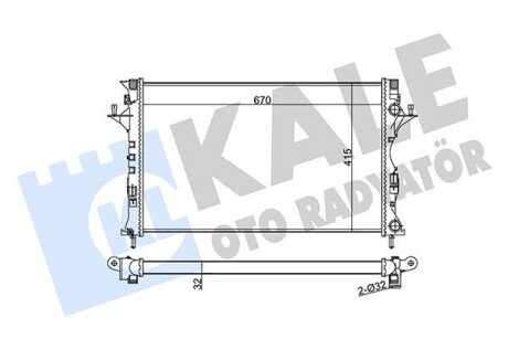 KALE RENAULT Радиатор охлаждения Espace IV,Laguna II 1.9/2.2dCi 02- 371600