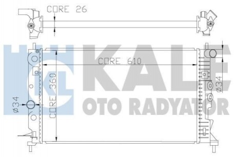 KALE OPEL Радиатор охлаждения Vectra B 1.6/2.2 374100