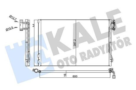 KALE BMW Радиатор кондиционера 1E81/87,3 E90,X1 E84 376600