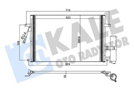 Радіатор кондиціонера Chevrolet Lacetti, Nubira - Daewoo Lacetti, Nubira Condenser (377100) KALE OTO RADYATOR 377100