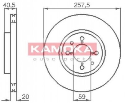 Гальмівний диск Kamoka 1031042 (фото 1)