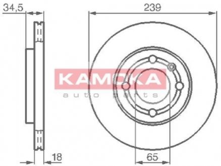 Гальмівний диск Kamoka 1031624 (фото 1)