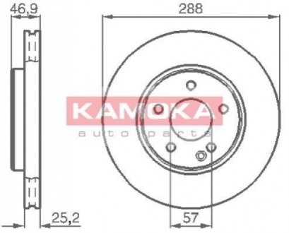 Гальмівний диск Kamoka 1031634 (фото 1)