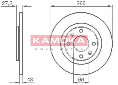 Гальмівний диск Kamoka 1032000 (фото 1)