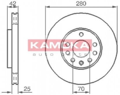 Гальмівний диск Kamoka 1032082 (фото 1)