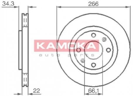 Гальмівний диск Kamoka 1032280 (фото 1)