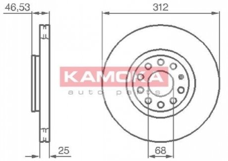 Гальмівний диск Kamoka 1032312 (фото 1)