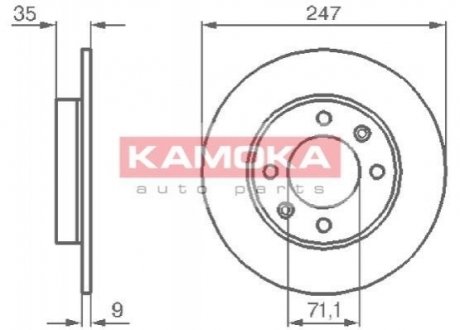 Гальмівний диск Kamoka 1032356 (фото 1)