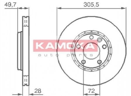 Гальмівний диск Kamoka 1032408 (фото 1)