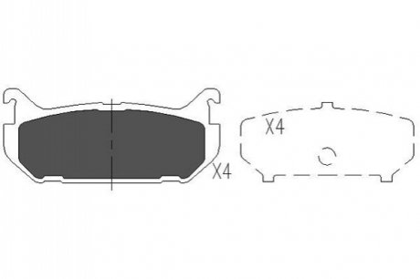 Дисковые тормозные колодки (задние) KBP-4508