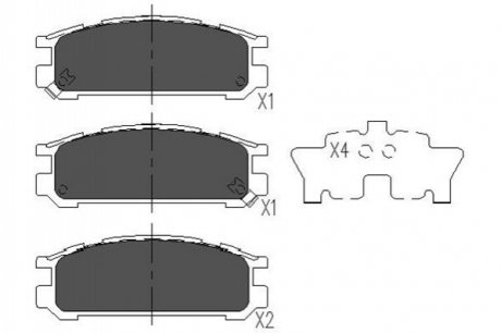 Гальмівні колодки (задні) KBP-8016