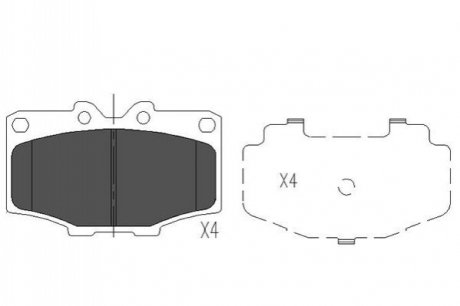 Гальмівні колодки, дискове гальмо (набір) KAVO KBP9028 (фото 1)