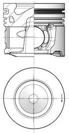 Поршень з кільцями FORD/PSA 75.5 1,6 HDI 9HE(DV6DBM) (вир-во KS) 41253610