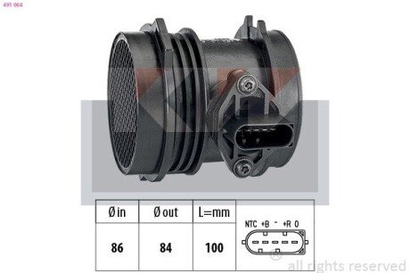 Датчик массового расхода воздуха 491 064