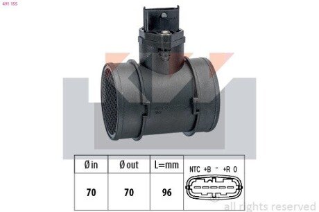 Датчик массового расхода воздуха 491 155