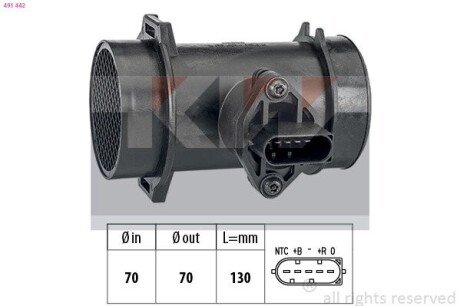 Датчик массового расхода воздуха 491 442
