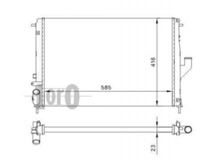 Радиатор воды Duster/Logan/Sandero 1.5dCi/1.6 06- (590x415x20) 010-017-0002