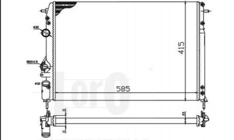 Радіатор охолодження двигуна RENAULT Megane, Scenic 1.4i 95- LORO 042-017-0005 (фото 1)