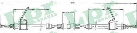 Тросик стояночного тормоза LPR C0299B (фото 1)