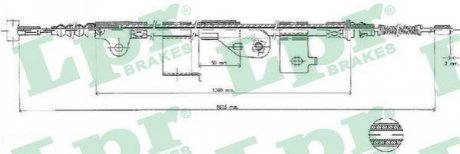 Трос ручного гальма LPR C0503B (фото 1)