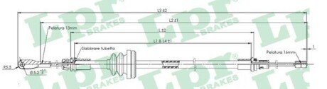 Трос ручного гальма C0755B