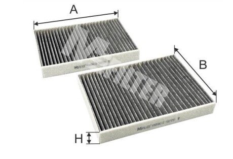 Фільтр салону BMW 5 (G30/F90) / 7 (G11/G12) 15- (вугільний) (к-кт 2 шт) K 9204C-2