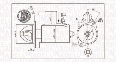 Стартер MAGNETI MARELLI 063721410010 (фото 1)