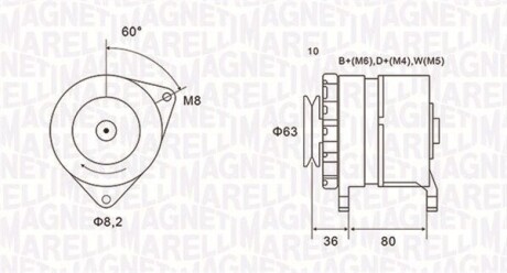 MAGNETI MARELLI генератор FORD FIESTA II -93 063735060010