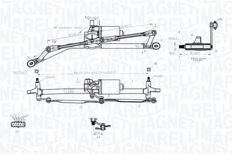 MAGNETI MARELLI FIAT привід склоочисника з мотором PUNTO II 99- 064012001011