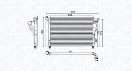 MAGNETI MARELLI HYUNDAI радіатор кондиціонера Elantra,i30,Kia Ceed 06- 350203957000