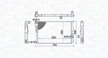 MAGNETI MARELLI BMW Радіатор охолодження двиг. X3 (F25), X4 (F26) 350213155200