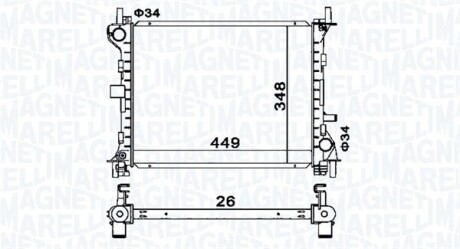 MAGNETI MARELLI FORD Радіатор охолодження FOCUS I Turnier (DNW) 1.6 16V 99-04 350213160300