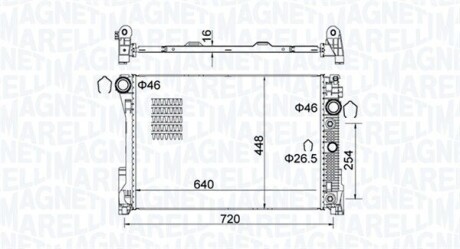 MAGNETI MARELLI DB Радіатор системи охолодження двигуна C-W204 220 CDI AUT 07 350213163300