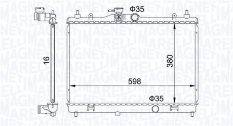 MAGNETI MARELLI NISSAN Радіатор сист. охолодження двиг. Cube, Juke, Tiida 1.6/1.8 07- 350213168300