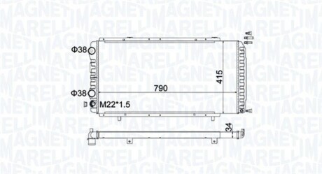 MAGNETI MARELLI CITROEN радіатор Jumper 1,9-2.8D/TD/TDi/HDi 94- (790x415x34) 350213180900