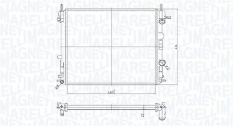 MAGNETI MARELLI  Радиатор RENAULT CLIO II 1,2 350213182200