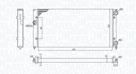 Радіатор охолодження VW Gold III/Vento 1.6-2.0 91-99 MAGNETI MARELLI 350213185300 (фото 1)