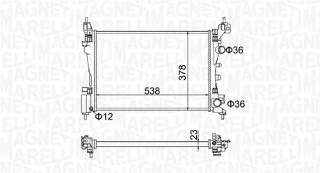 MAGNETI MARELLI  FIAT радіатор охолодження Grande Punto 1.3d 08-,Opel Corsa D 1.0/1.4 06- 350213186700