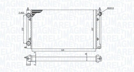 MAGNETI MARELLI радіатор двигуна SEAT TOLEDO I (1L) 1,6 VW CADDY I (14) 1,5 1,6 1,8 GOLF I* (17) 1,6 1,8 1,6D GOLF II* (19E/1G 350213187500