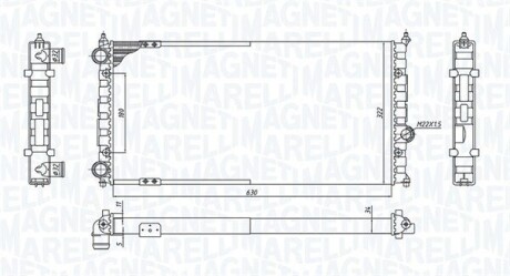 MAGNETI MARELLI VW радіатор охолодження Polo,Seat 1.6/2.0 350213187800