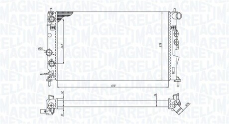 MAGNETI MARELLI радіатор двигуна OPEL VECTRA B* 1,6 1,8 2,0 2,5 V6 2,6 V6 2,0DI 350213190300