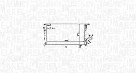 MAGNETI MARELLI CITROEN Радиатор охлаждения Berlingo,Xsara,Peugeot 306,Partner 1.8D/1.9D 96- 350213195100